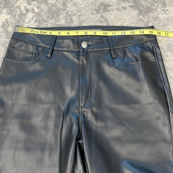 New Joes Jeans Vegan Faux Leather Flared Pants Crop Bootcut Mid Rise Sz 29 - Picture 8 of 11